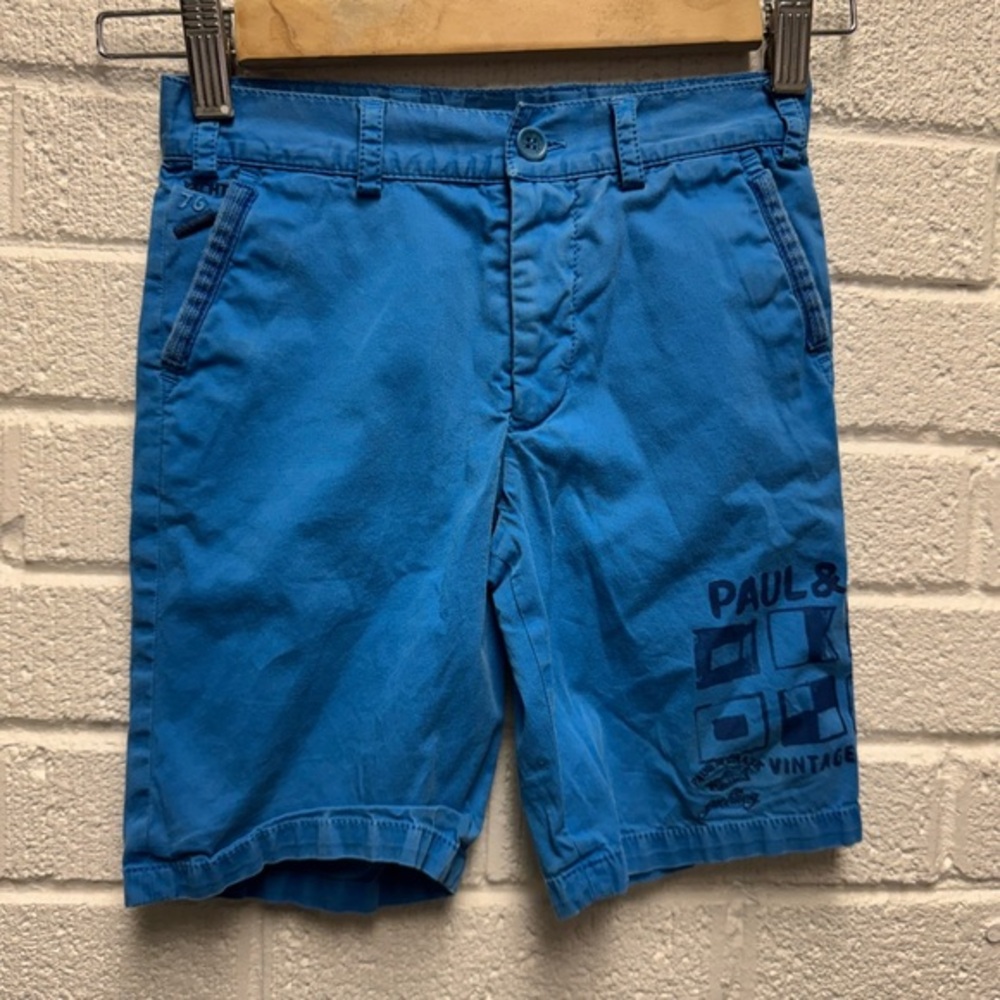 Paul & Shark Azure Blue Flat Front Shorts